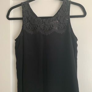 J.Crew Black Silk and Lace Tank Top 0